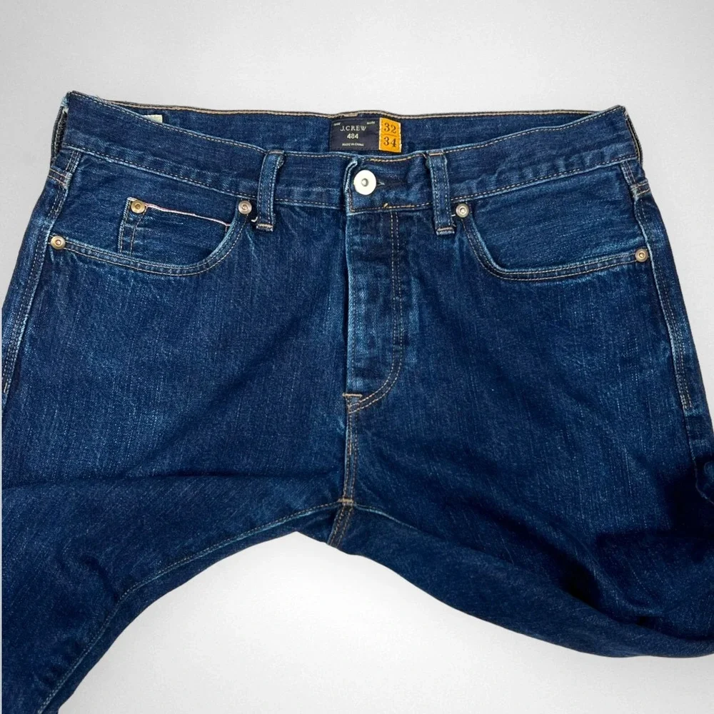 J. CREW 484 32 x 34 Kaihara Denim‎ Slim Fit Jeans Dark Wash Casual Streetwear